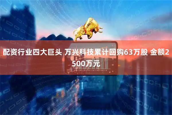 配资行业四大巨头 万兴科技累计回购63万股 金额2500万元